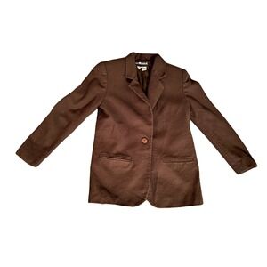 Vintage Sag Harbor Petite Brown Classic Single Button Blazer Women's Size 6P